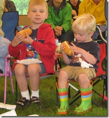 Boys Eating Hot Dogs